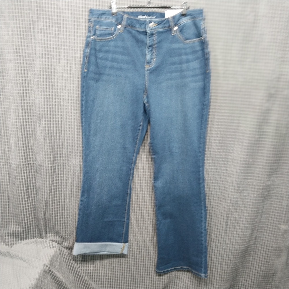 Style&Co Bootcut Jeans Womens Curvy Slimming Pocket 18L Blue